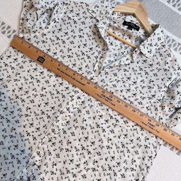 Velvet Heart Women's Long Sleeve Floral Print Shirt Blouse Button Down Hi Low - Picture 5 of 9